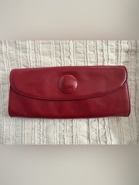 HOBO International Vintage Eden Red Leather Clutch Purse